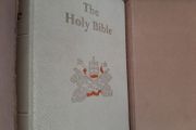 Vintage family Holy Bible genuine leather cover in original box