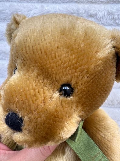 Harrods Knightsbridge Bear Green Bow Plush approx. 27 cm. Used Please see photos