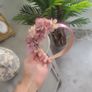 Brand new pink floral crown headpiece headband fascinator Image 3