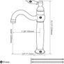 Bathroom Basin Mixer Tap, Mono High Rise Basin Tap for Countertop, Tall Traditional Sink Faucet with Ceramic Lever, 360 Swivel Spout, Classic Taps, Retro Style, Brass (Matte Black Image 4