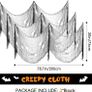 3 Pack Halloween Creepy Cloth 79 x 30 Inch, Spooky Halloween Polyester Scary Gauze Cloth Doorways Giant Tapestry for Halloween Decorations Outdoor Yard Home Wall Decor (Black) Image 2