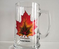 Glass Mug souvenir from Canada Maple leaf