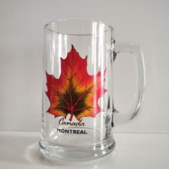 Glass Mug souvenir from Canada Maple leaf