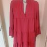 Boohoo exclusive tiered smock knee length dress with long sleeve in burgundy size UK14 EU42 Perfect condition Postage included Image 2
