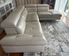 Alessa Leather Corner Sofa With Electric Recliner