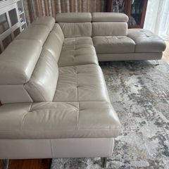Alessa Leather Corner Sofa With Electric Recliner