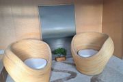 Bamboo Rattan Statement Armchairs rrp 800