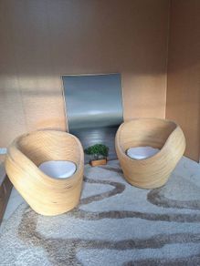 Bamboo Rattan Statement Armchairs rrp 800