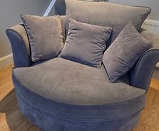 Swivel Cuddle Chair Grey Velvet