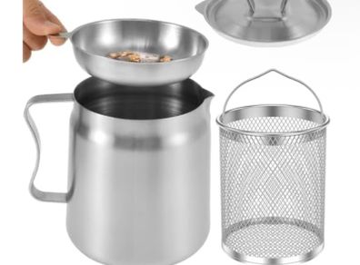 Brand New LOVIVER Stainless Steel Oil Filter Pot,