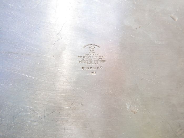 Viners  Silver Alpha Plated Oval Vintage Tray Chased Gallery