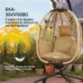 Hanging egg chair foldable swing with cushion and stand indoor outdoor 110 x 100 x 188 cm beige Image 5