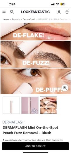 DERMAFLASH Mini On-the-Spot Peach Fuzz Removal - Blush BNIB