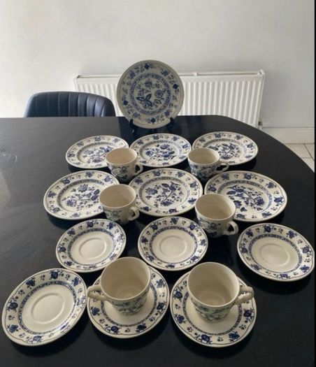 Fabulous Blue onion Ironstone  19 piece tea set