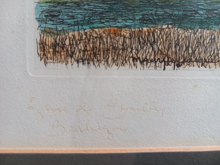Sketch, 'Eglise de Chailly' signed Maurice Jacques