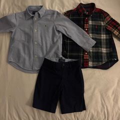 2 Ralph Lauren classic shirts and shorts for 3 year old