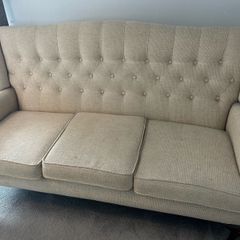 Queen Anne Style Settee with Claw &  Ball Legs Colour Beige Tweed   190xm ( L)  x 80xm (D) 100(H)