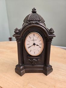 Large Genesis Heavy Cold Cast Bronze Mantle Clock