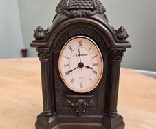 Large Genesis Heavy Cold Cast Bronze Mantle Clock