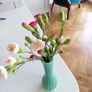 Mini glass vase light green vintage flowers table small Image 2