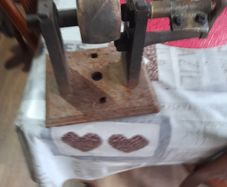 Antique Belt Drive Pulley Maybe Watch Makers Tool or Lathe, The central wooden drum is designed to be driven by a flat leather belt