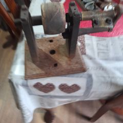 Antique Belt Drive Pulley Maybe Watch Makers Tool or Lathe, The central wooden drum is designed to be driven by a flat leather belt