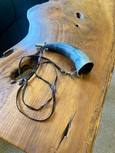Vintage Elless France Cowhorn Hunting Horn