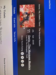 2 tickets - Darts - The Marquee Masters - Cork