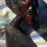 Vintage African Hand Carved Ebony Wood Bust Sculpture of a  Tribal Head Image 3