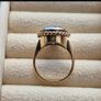Beautiful 9K gold ring featuring a stunning large oval blue stone. Image 5