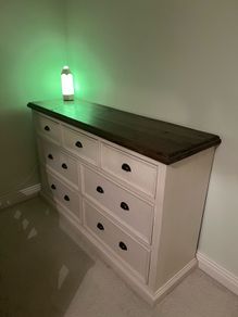 Large Two-Tone Solid Wood Chest of Drawers (Rustic / Farmhouse Style)