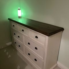 Large Two-Tone Solid Wood Chest of Drawers (Rustic / Farmhouse Style)