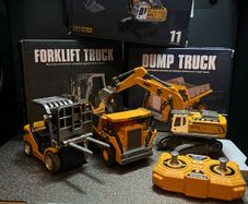 Sealed Mini RC Construction Bundle Dump Truck, Forklift & Excavator