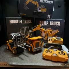 Sealed Mini RC Construction Bundle Dump Truck, Forklift & Excavator