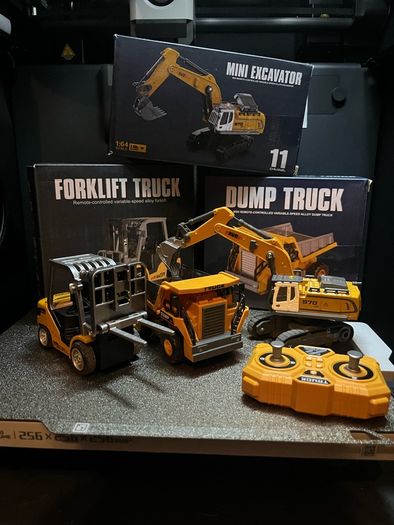 Sealed Mini RC Construction Bundle Dump Truck, Forklift & Excavator