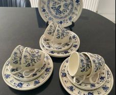 Fabulous Blue onion Ironstone  19 piece tea set