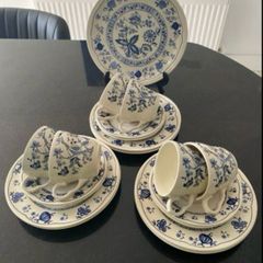 Fabulous Blue onion Ironstone  19 piece tea set