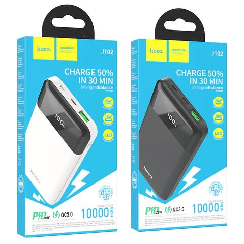 HOCO J102 PD20W 10000mAh Power Bank Fast Charging For iPhone 14 13 18W QC Type C USB External Battery Charger For Xiaomi Samsung