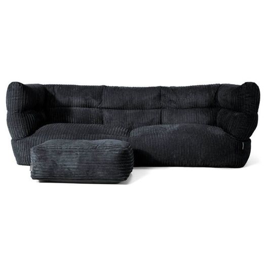 Lounge Pug 3 Seater Bean Bag Sofa with Footstool