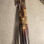 3 Vintage Hand Carved African Pencil Thin Tall Hand Painted Figures 12.5" Image 9