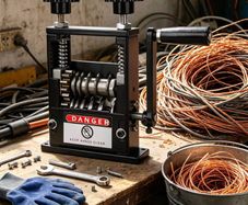 Manual & Drill-Powered Wire Stripping Machine, 3-17mm Copper Cable Wire Stripper, 6 Adjustable Feed Holes,3/5/7/9/12/17mm,Alloy Steel Blades for DIY Scrap Recycling,Single Multi-Core