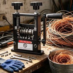 Manual & Drill-Powered Wire Stripping Machine, 3-17mm Copper Cable Wire Stripper, 6 Adjustable Feed Holes,3/5/7/9/12/17mm,Alloy Steel Blades for DIY Scrap Recycling,Single Multi-Core