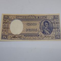 Central Bank of Chile : 1958/59 , 5 Pesos Banknote