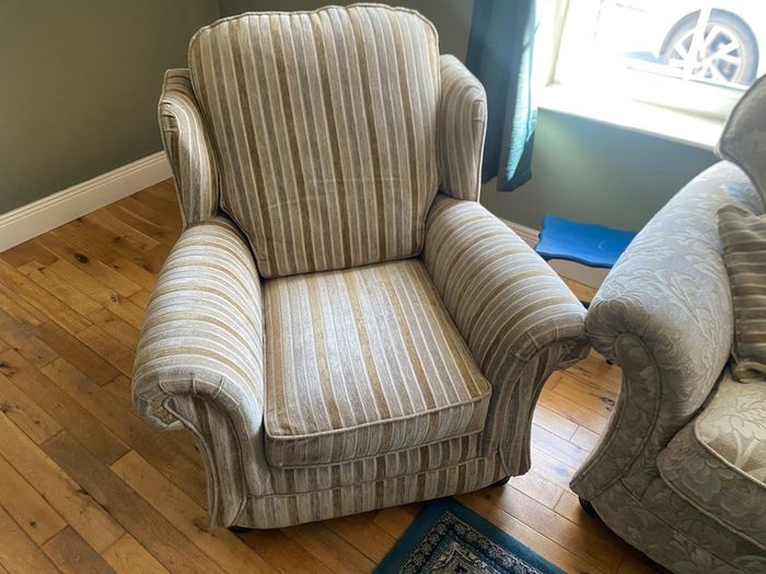 Three Piece Suite (3+1+1) and footstool