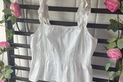 top H&amp;M white 100% cotton top medium