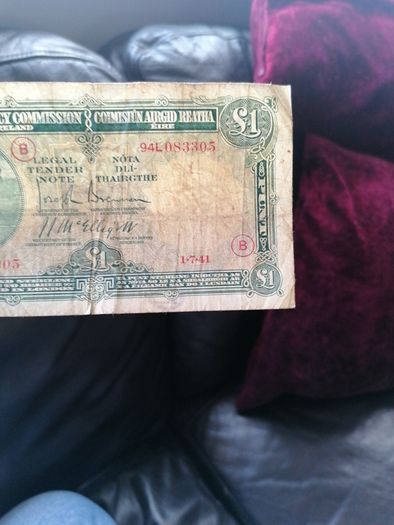 1941 Lady Lavery One Pound Banknote