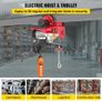 800Kg/1700Lbs Electric Trolley Hoist 1300W Electric Hoist Winch Double 12M/40Ft Image 3