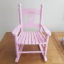 Pink wooden rocking chair Image 2