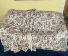 Vintage 70's Pink Floral Curtains
