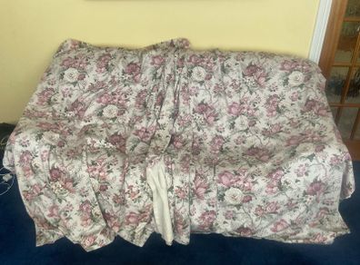 Vintage 70's Pink Floral Curtains
